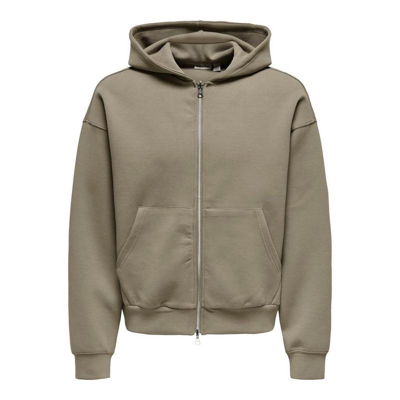 Only & Sons Chandail &agrave; capuchon et &agrave; glissi&egrave;re Goyle Boxy pour hommes
