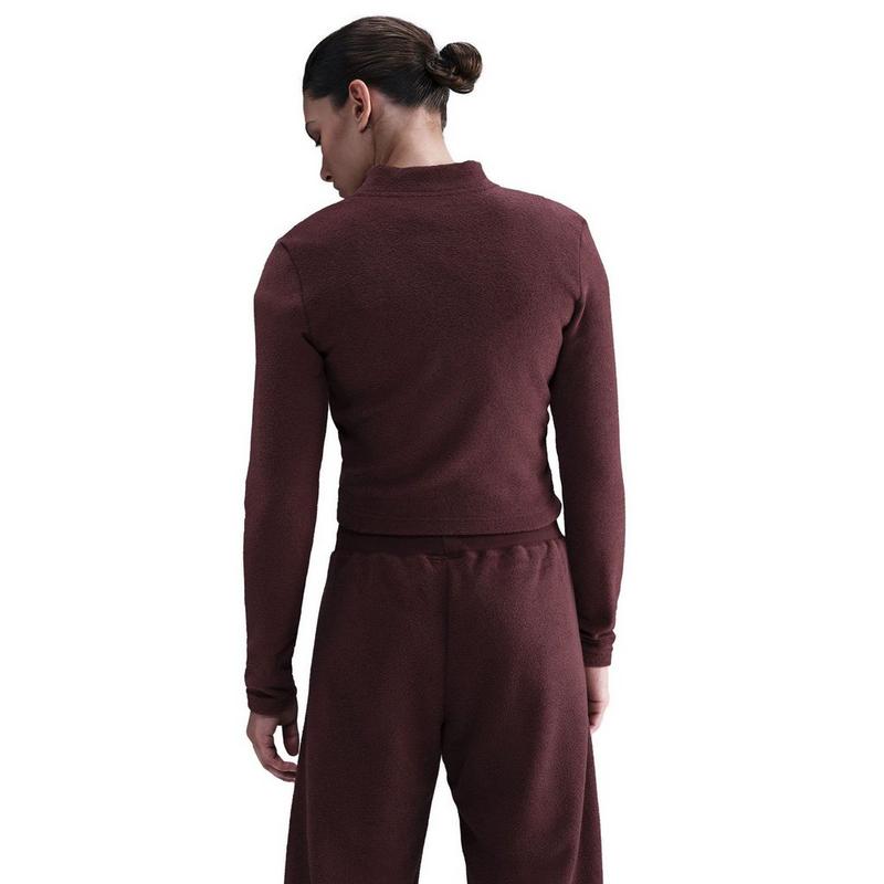 Nike Haut en molleton Phoenix Plush Slim Cozy &agrave; demi-glissi&egrave;re pour femmes