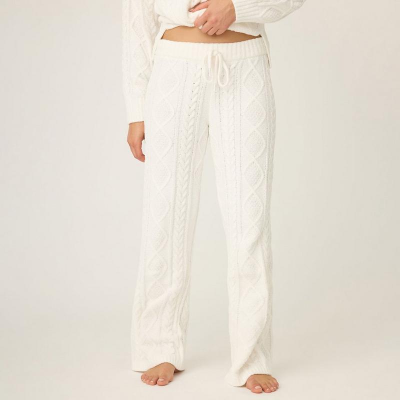 PJ Salvage Pantalon en tricot torsad&eacute; chenill&eacute; pour femmes