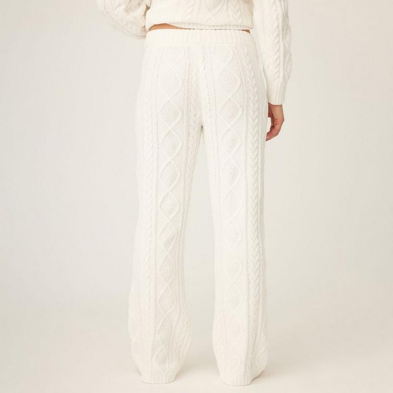 PJ Salvage Pantalon en tricot torsad&eacute; chenill&eacute; pour femmes