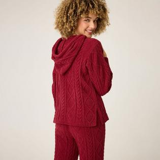 PJ Salvage Chandail &agrave; capuchon Chenille en tricot torsad&eacute; pour femmes