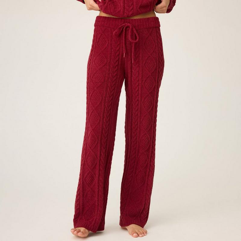 PJ Salvage Pantalon en tricot torsad&eacute; chenill&eacute; pour femmes
