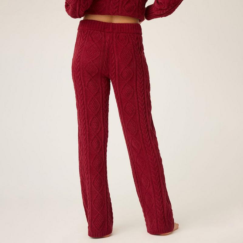 PJ Salvage Pantalon en tricot torsad&eacute; chenill&eacute; pour femmes