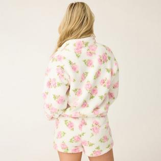 PJ Salvage Women's Let's Get Cozy Floral Print Half-Zip Top