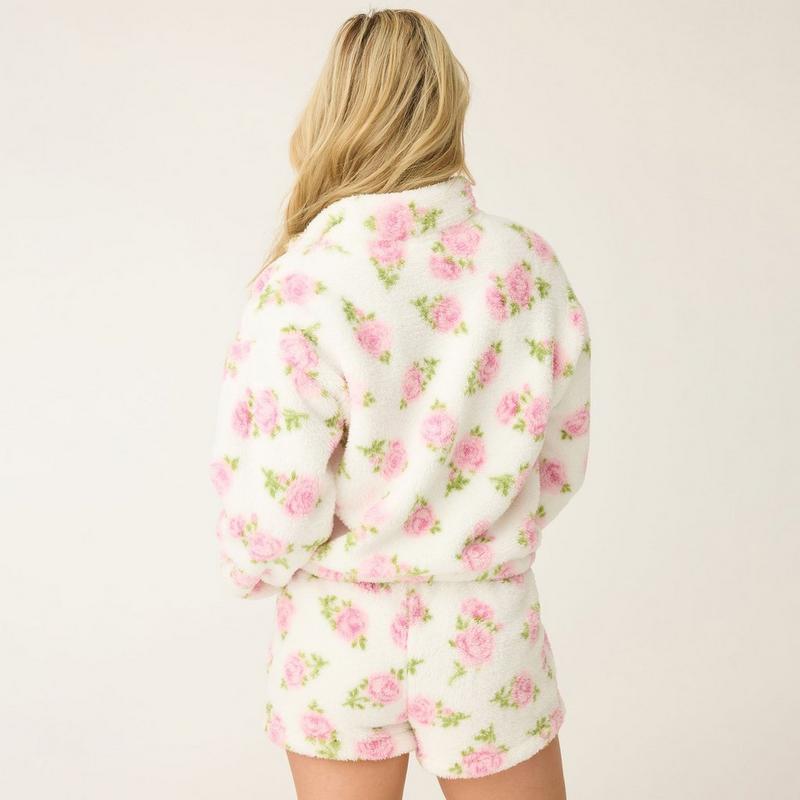 PJ Salvage Haut &agrave; demi-glissi&egrave;re Let's Get Cozy avec motif floral pour femmes