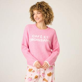 PJ Salvage Women's Caf&eacute; et Croissants Snuggle Sweater