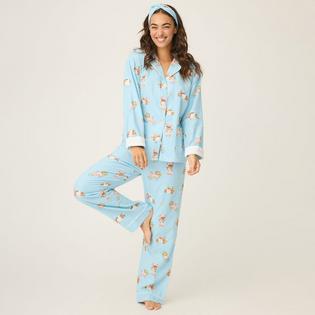 PJ Salvage Women's Beary Cute Three-Piece Flannel Pajama Set