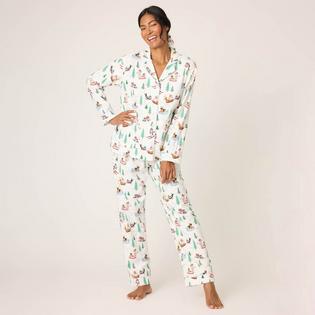 PJ Salvage Women's Sleigh All Day Three-Piece Flannel Pajama Set