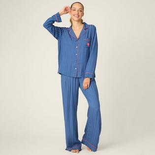 PJ Salvage Women's La Rose Sateen Stripe Two-Piece Pajama Set