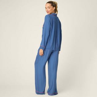 PJ Salvage Women's La Rose Sateen Stripe Two-Piece Pajama Set