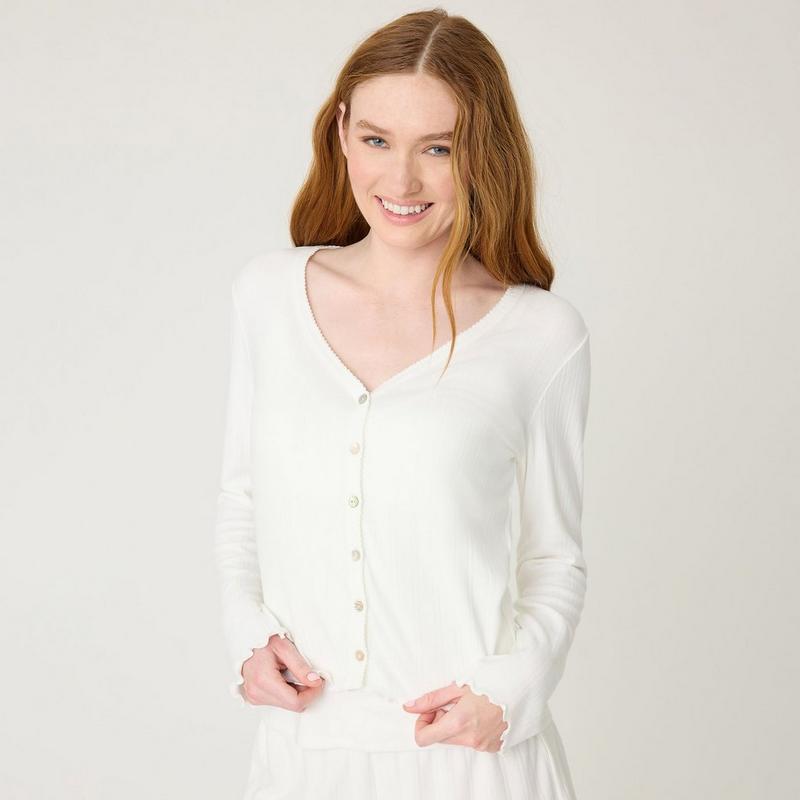 PJ Salvage Cardigan Pointelle Essentials pour femmes