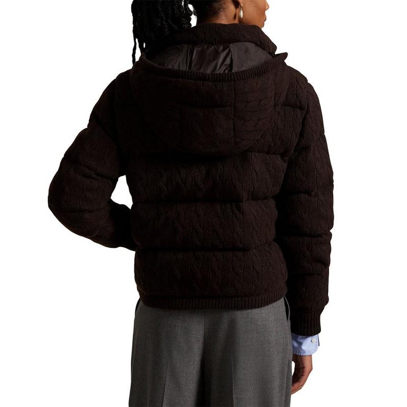Polo Ralph Lauren Veste bouffante en tricot torsad&eacute; de laine et cachemire pour femmes