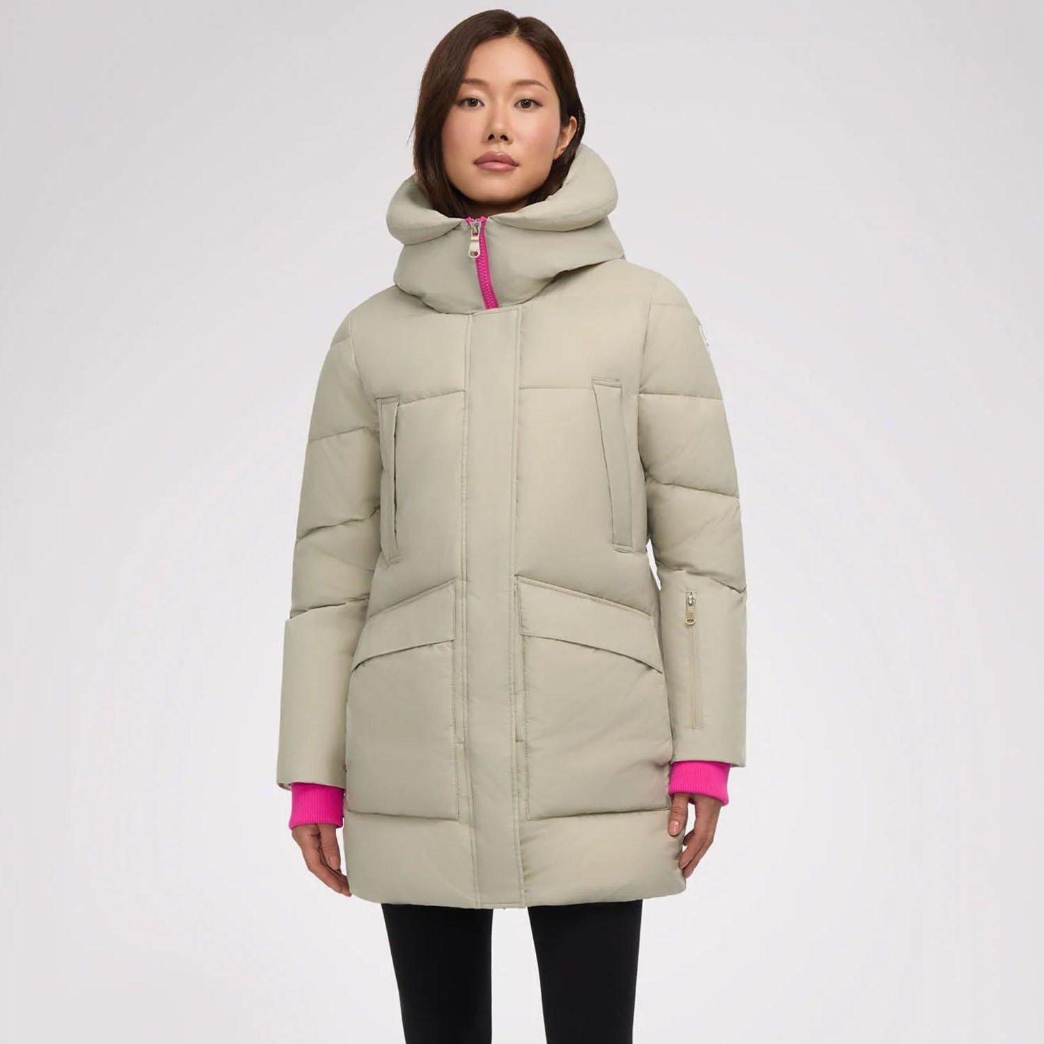 Pajar | Women's Heirani Mid-Length Puffer Parka Jacket, Grey Buff, Size Small