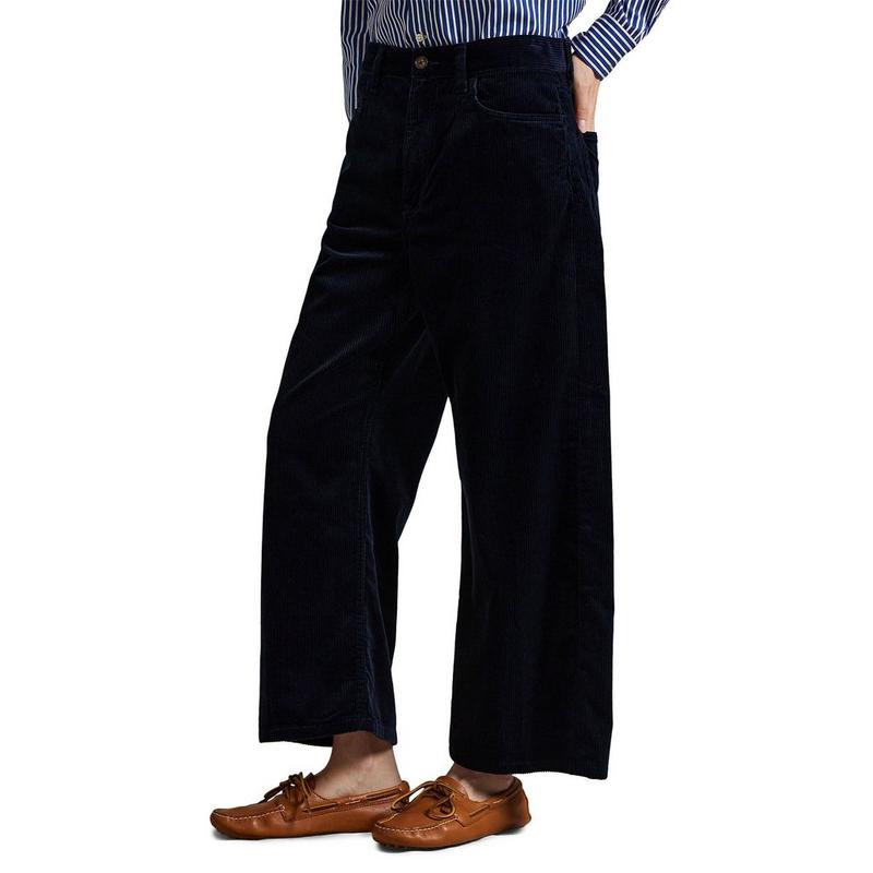 Polo Ralph Lauren Pantalon large &eacute;court&eacute; en velours c&ocirc;tel&eacute; pour femmes