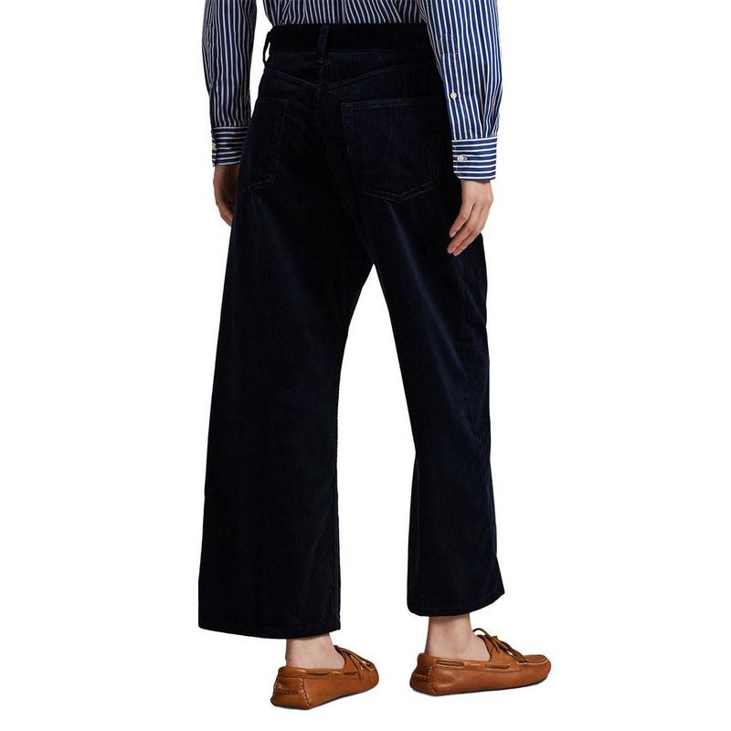 Polo Ralph Lauren Pantalon large &eacute;court&eacute; en velours c&ocirc;tel&eacute; pour femmes