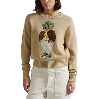 Polo Ralph Lauren Women's Polo Bear Cotton Crew Neck Sweater