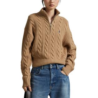 Polo Ralph Lauren Women's Cable Wool-Cashmere Half-Zip Sweater
