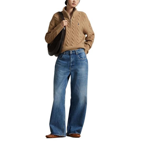 【OVY】Wool Cashmere Warm Knit Polo XL $168 Polo Ralph Lauren Men Cable-Knit Wool-Cashmere Quarter Zip