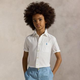 Ralph Lauren Childrenswear Junior Boys' [8-20] Cotton Seersucker Short Sleeve Shirt