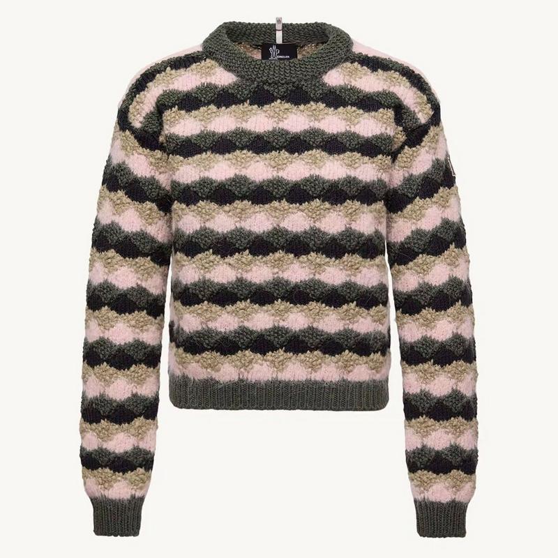 Moncler Grenoble Chandail ray&eacute; en m&eacute;lange de laine et d'alpaga pour femmes