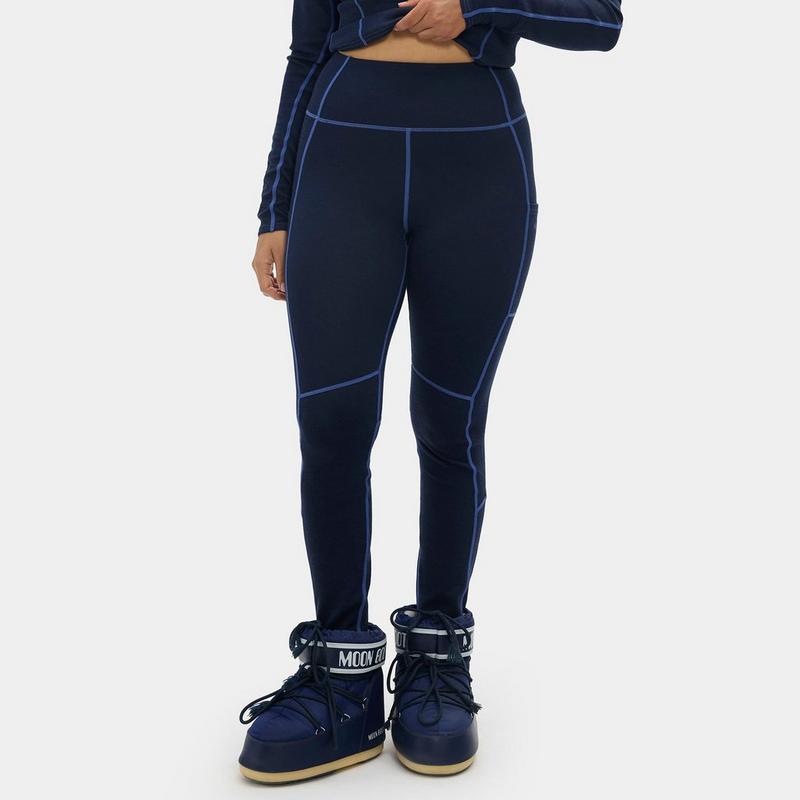 Halfdays Legging mi-&eacute;pais Hallie en laine de m&eacute;rinos pour femmes