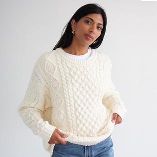 Brunette The Label Women's Irish Cable Knit Sweater