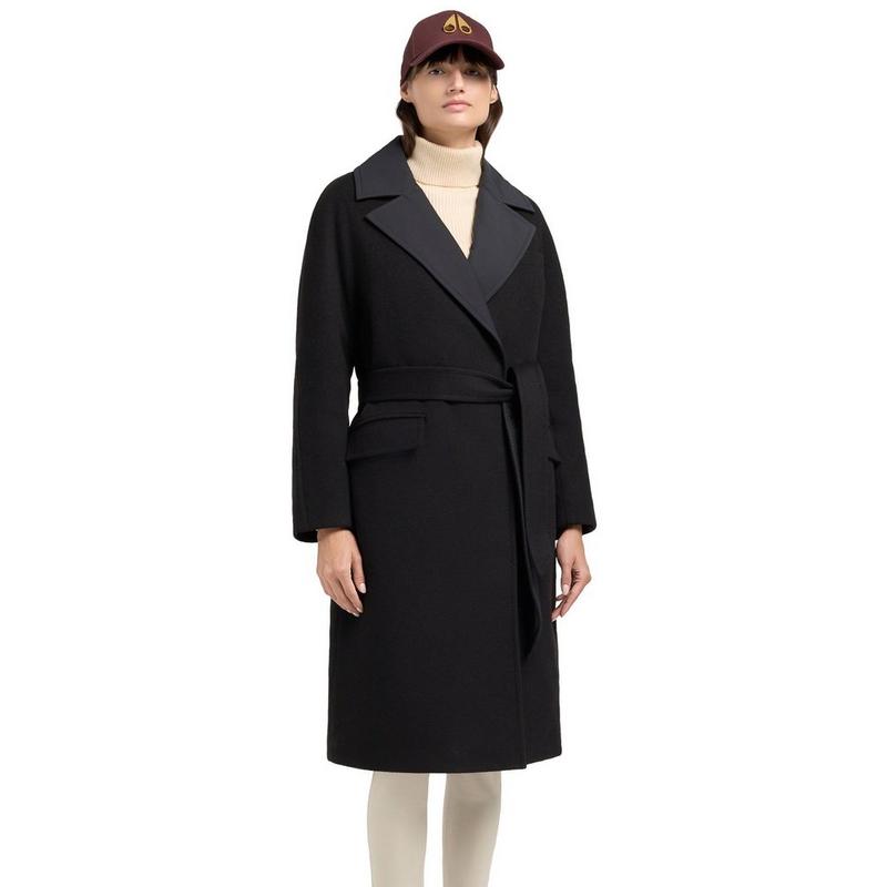 Moose Knuckles Manteau portefeuille long Lafleur en laine  pour femmes