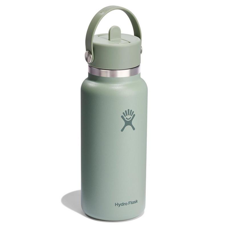 Hydro Flask Bouteille isol&eacute;e &agrave; goulot large avec bouchon Flex et paille (32 oz)