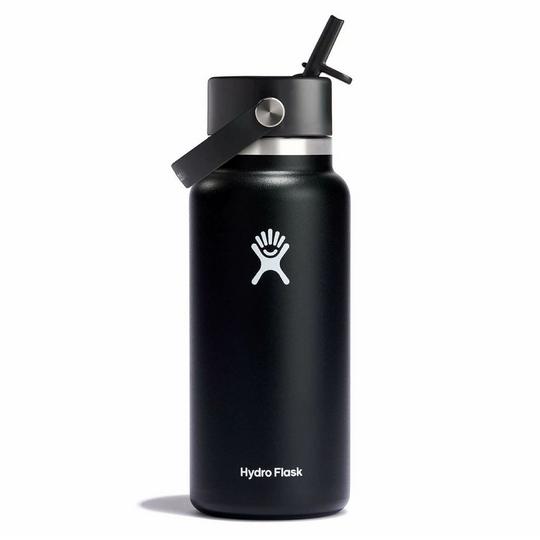 Hydro Flask Bouteille isol e   goulot large avec bouchon Flex et paille  32 oz 