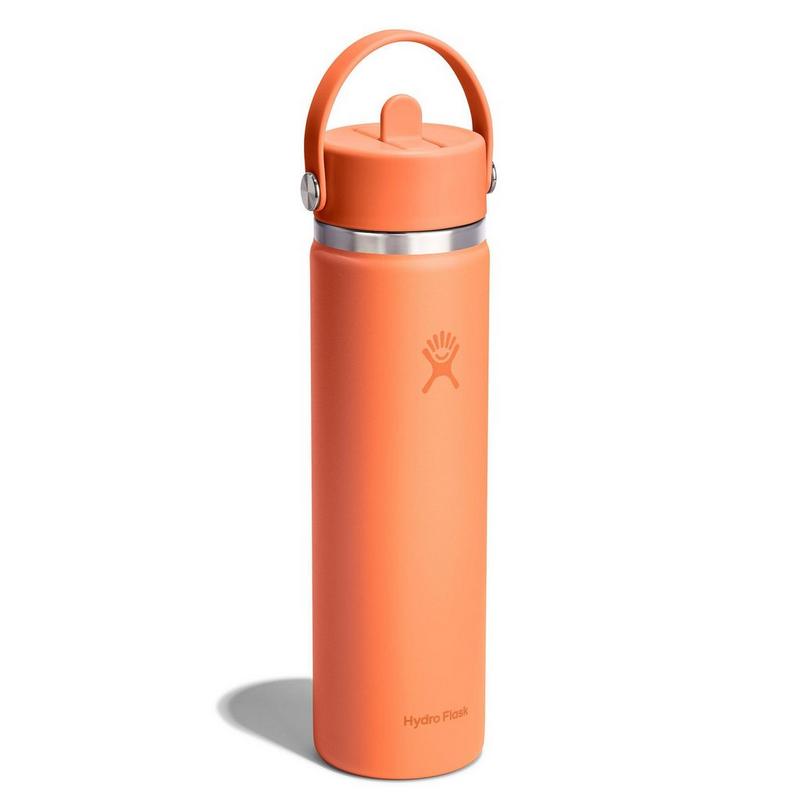 Hydro Flask Bouteille isol&eacute;e &agrave; goulot large avec bouchon Flex et paille (24 oz)