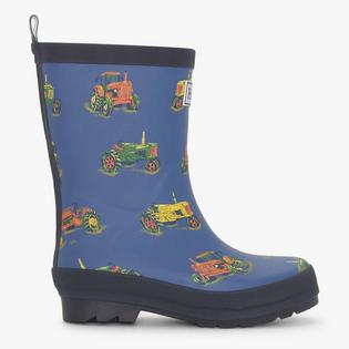 Hatley Kids' [11-2] Landscape Tractors Matte Rain Boot