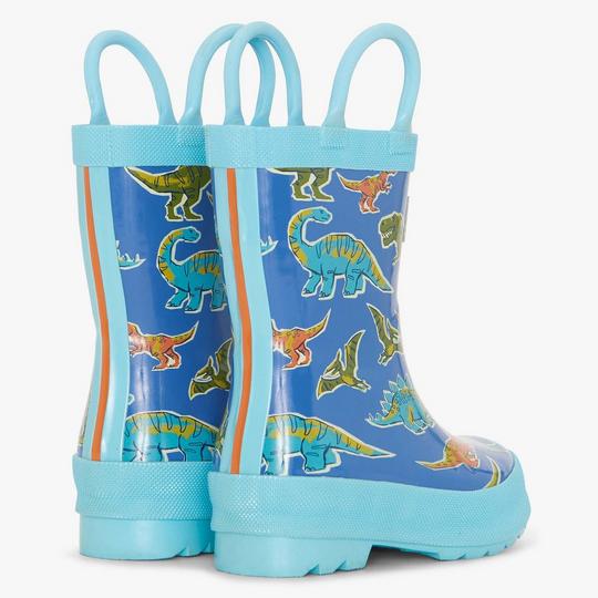 Bottes De Pluie Pour Fille Hatley - Taille US Jeunes 12 (environ 30/31 EU) - Occasion, Coloris Violet/bleu/blanc
