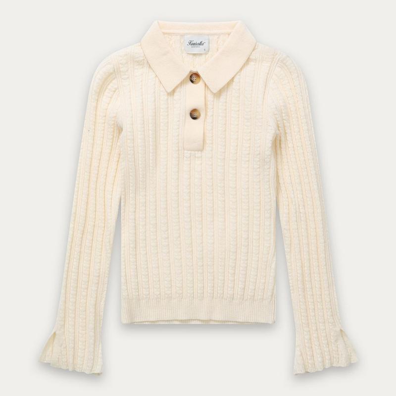 Kuwalla Chandail polo textur&eacute; Mia pour femmes