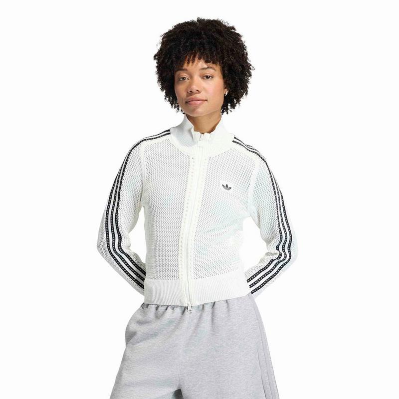 adidas Originals Veste de surv&ecirc;tement en crochet tricot&eacute; Firebird pour femmes