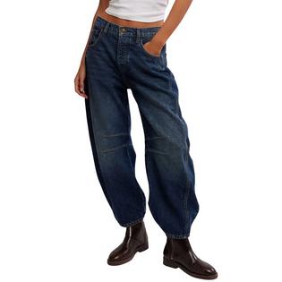 Free People Women's Good Luck Mid Rise Barrel Jean
