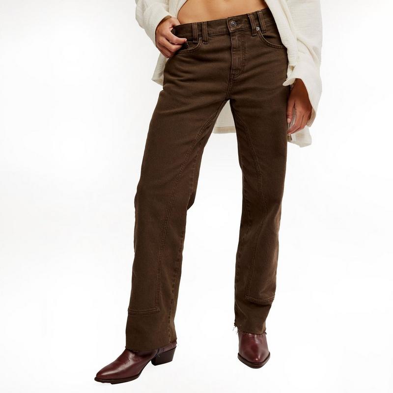 Free People Jean droit &agrave; taille mi-haute Risk Taker pour femmes