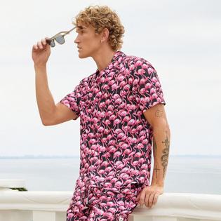 Public Beach Chemise &agrave; manches courtes imprim&eacute;e Pink Mirage pour hommes