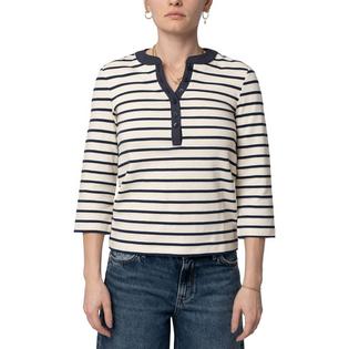 Mavi Women's Button 3/4-Sleeve T-Shirt