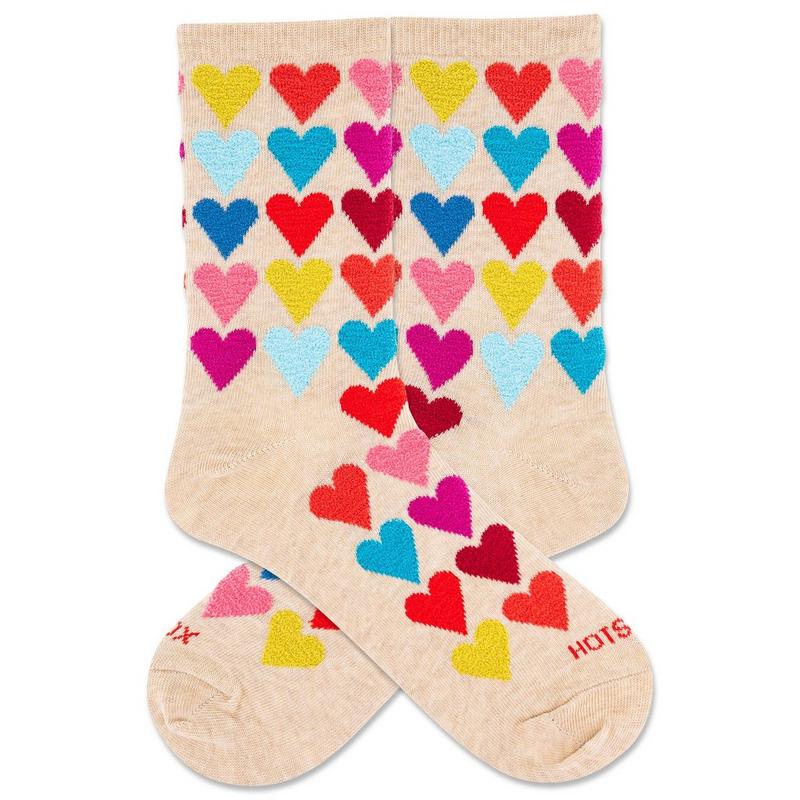 Hot Sox Chaussettes mi-mollet Fuzzy Heart pour femmes