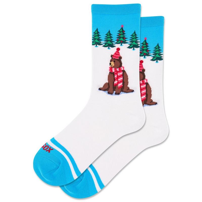 Hot Sox Chaussettes mi-mollet Winter Bear pour femmes