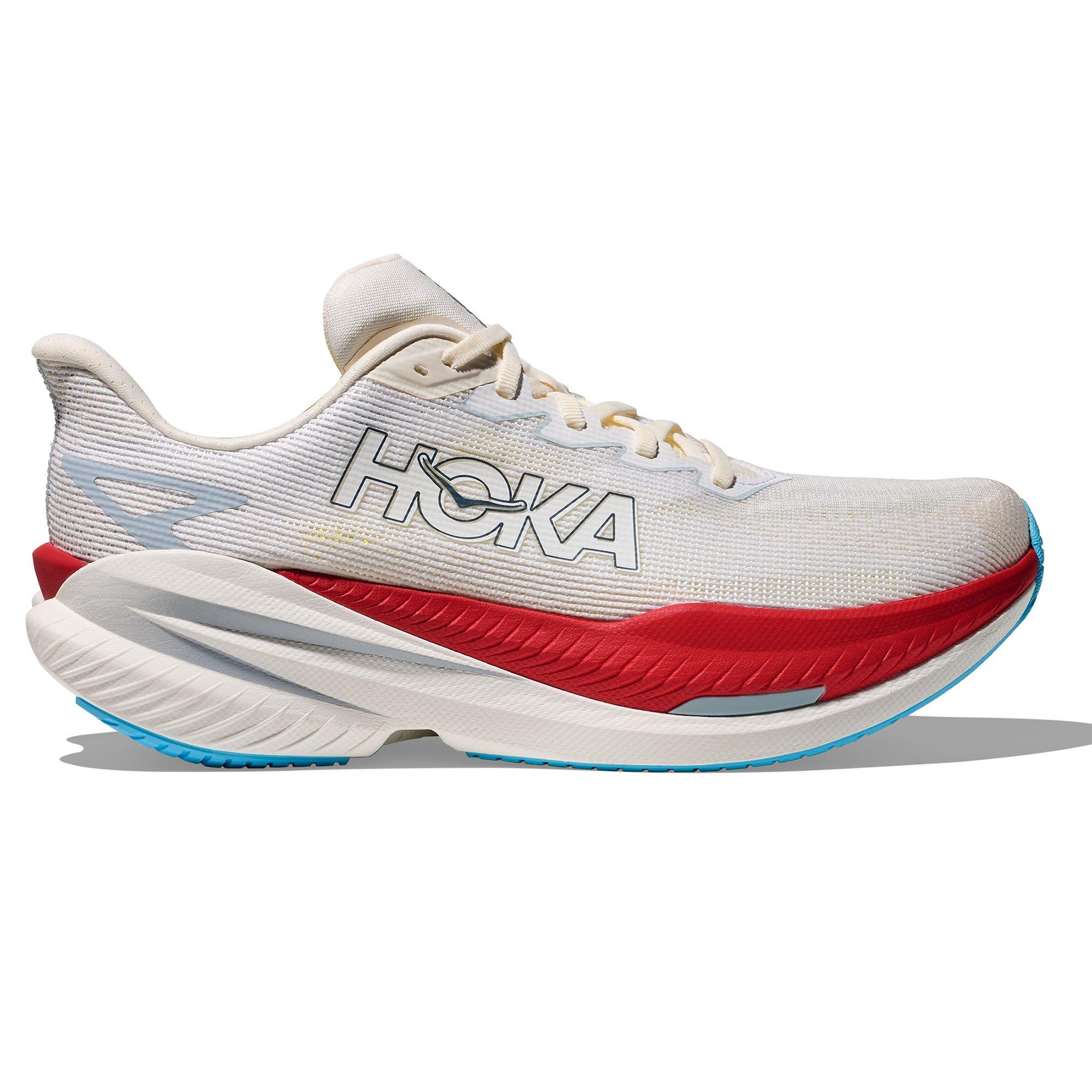 HOKA | Men's Mach X 3 Running Shoes, White Alabaster, Size 9