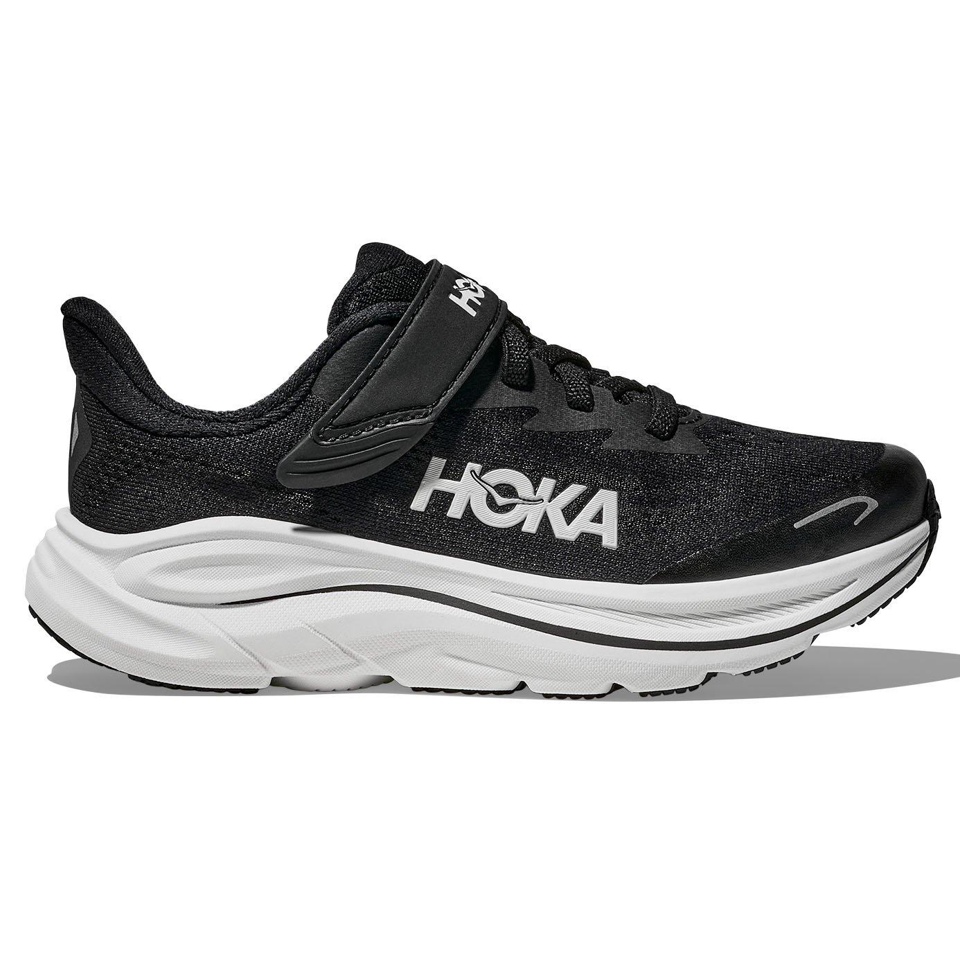 HOKA | Clifton 10 Running Shoes, Black White, Size 2