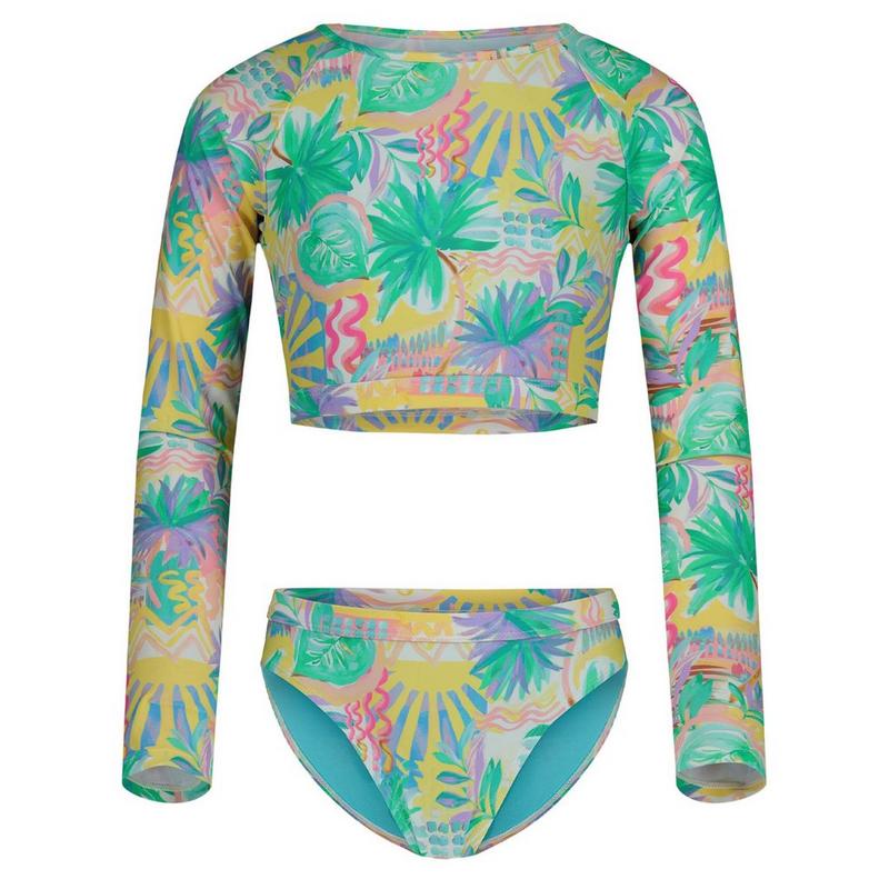 Roxy Ensemble de bain deux pi&egrave;ces avec maillot dermoprotecteur court Palm Sun pour filles juniors [7-16]