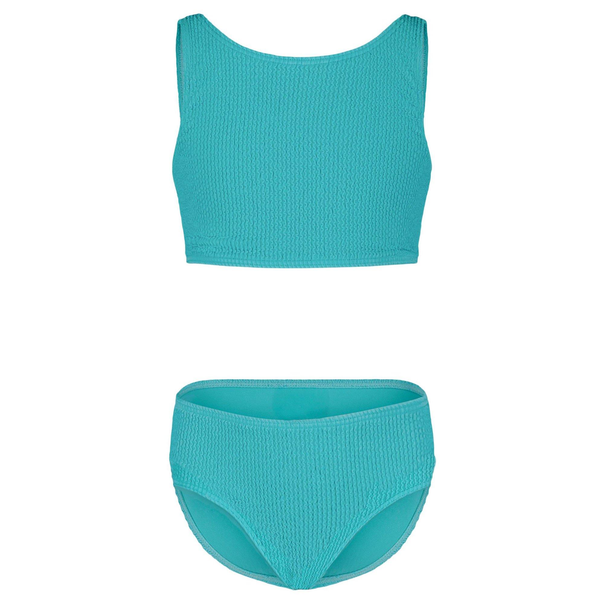 Roxy | Junior's Girl's Crinkle Texture Two-Piece Bikini, Teal, Size 8