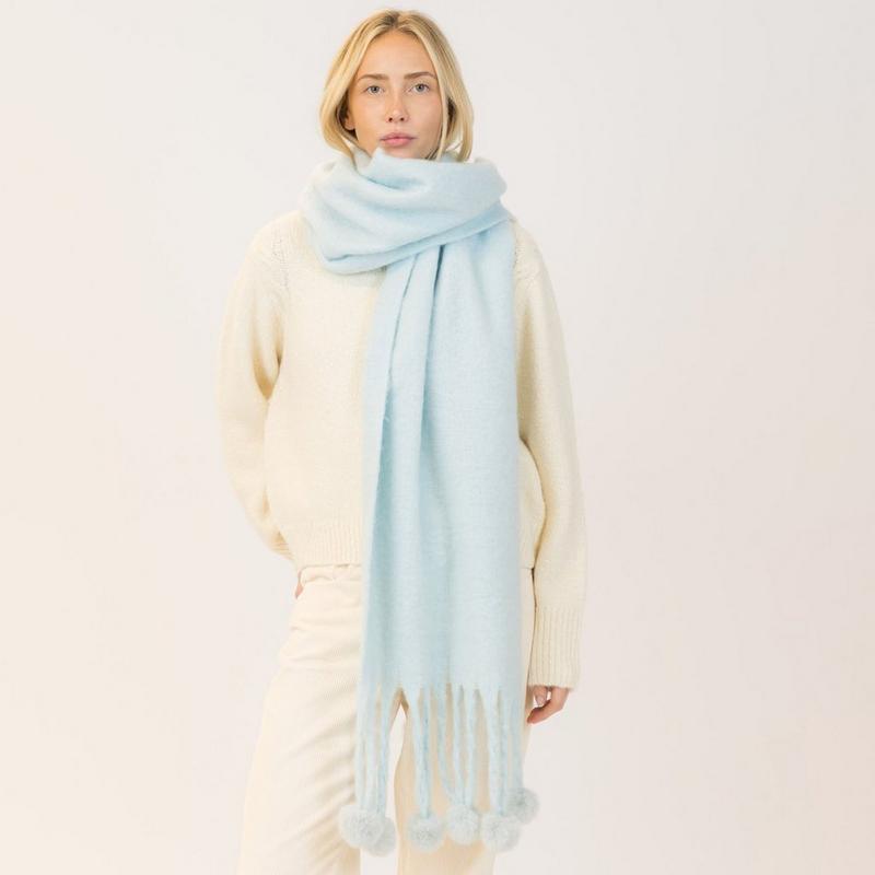 Lyla + Luxe Women's Pompom Scarf