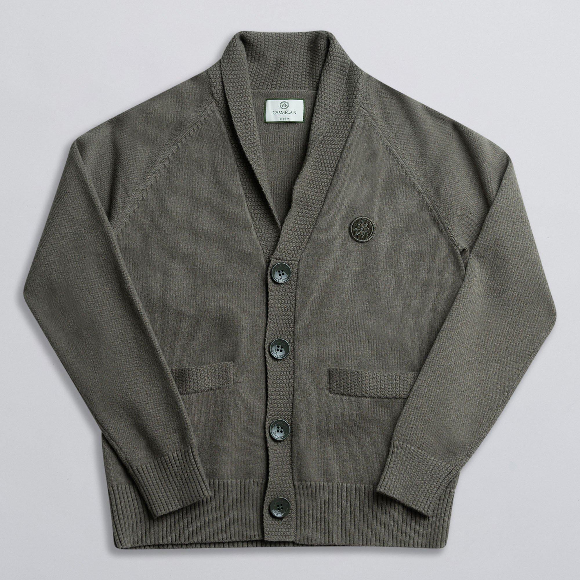 Ｙ21piu1uguale3 RAGLAN SHAWL CARDIGAN Mens-Shawl-Cardigan-OLIVE?$
