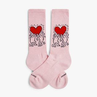 Jimmy Lion Chaussettes Athletic Keith Haring Heart unisexes