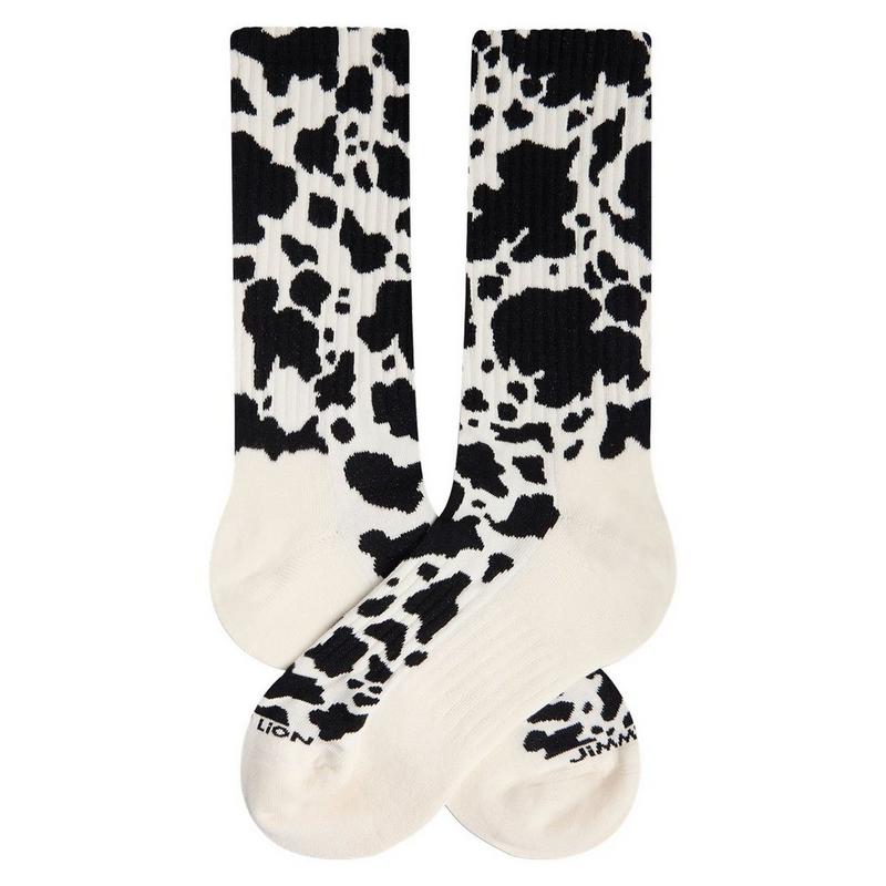 Jimmy Lion Chaussettes athl&eacute;tiques &agrave; imprim&eacute; vache unisexes