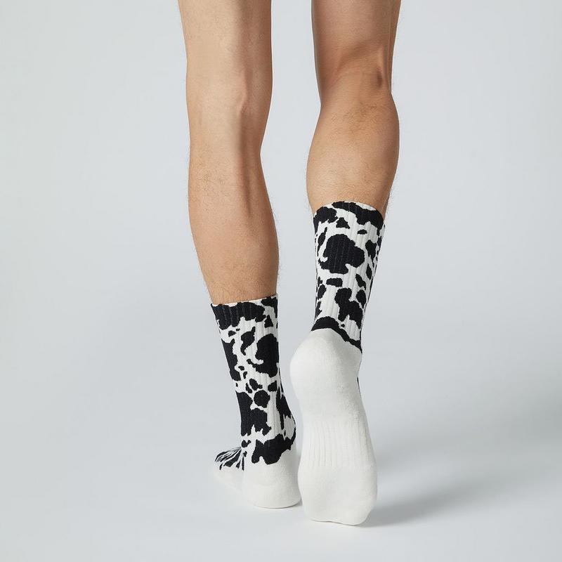 Jimmy Lion Chaussettes athl&eacute;tiques &agrave; imprim&eacute; vache unisexes