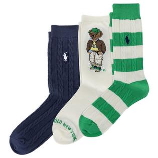 Polo Ralph Lauren Women's Polo Bear Crew Sock (3 Pack)